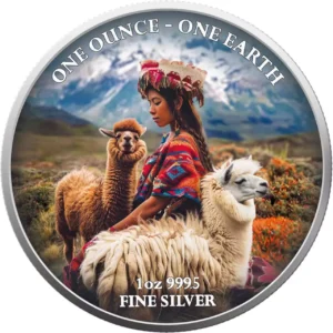 Srebrna moneta South America Fiji Earth 1 uncja srebra 2022