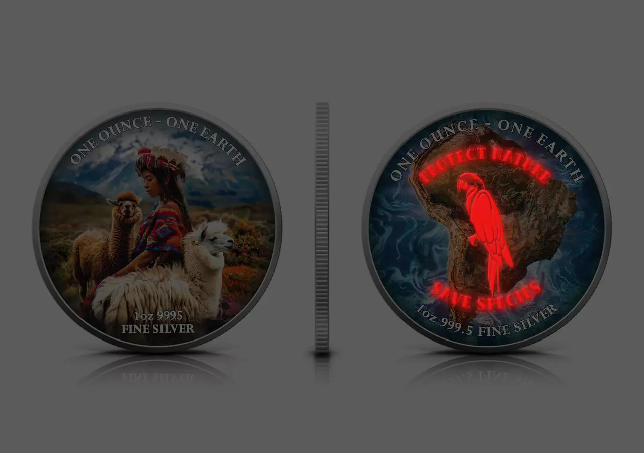 Srebrna moneta South America Fiji Earth 1 uncja srebra 2022 - obrazek 3