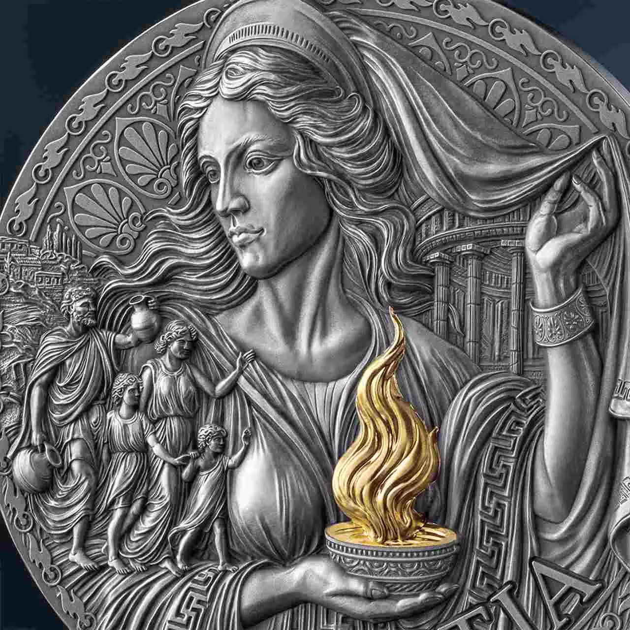 Srebrna moneta Hestia The Great Greek Mythology 3 uncje srebra 2025 - obrazek 6