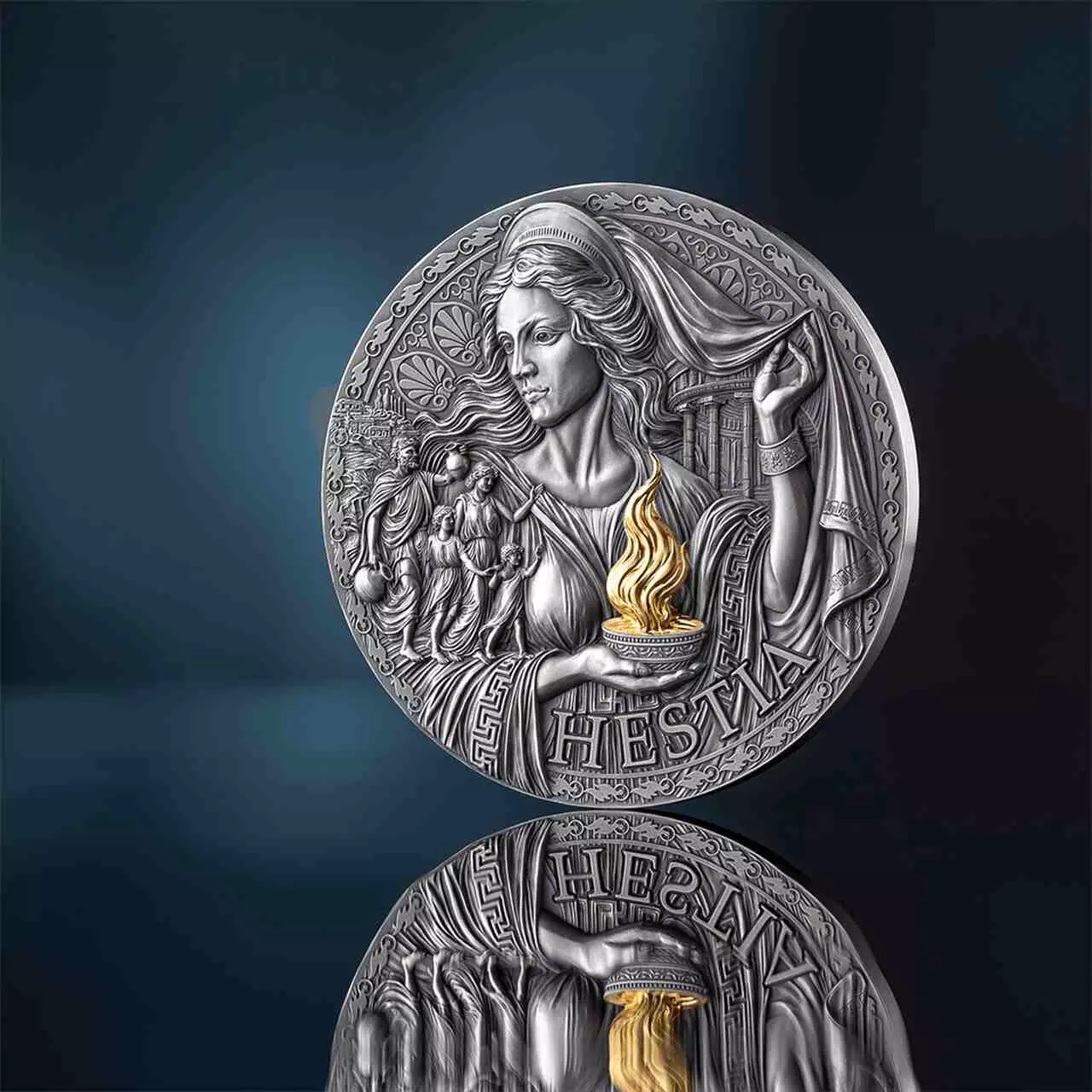 Srebrna moneta Hestia The Great Greek Mythology 3 uncje srebra 2025 - obrazek 4
