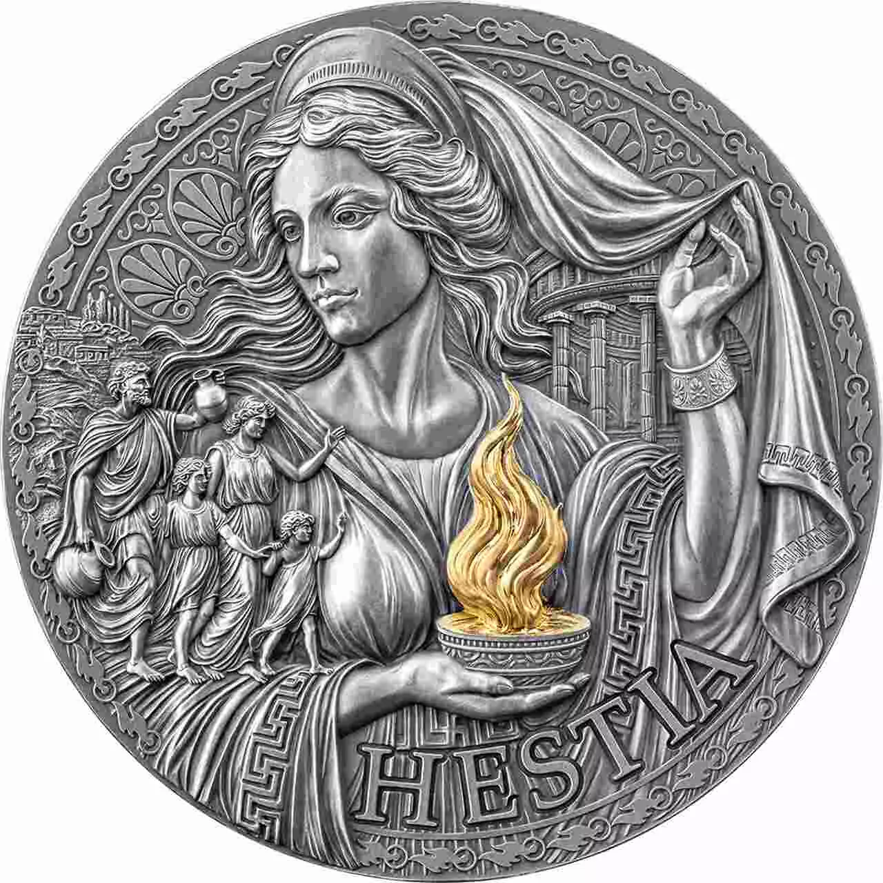 Srebrna moneta Hestia The Great Greek Mythology 3 uncje srebra 2025