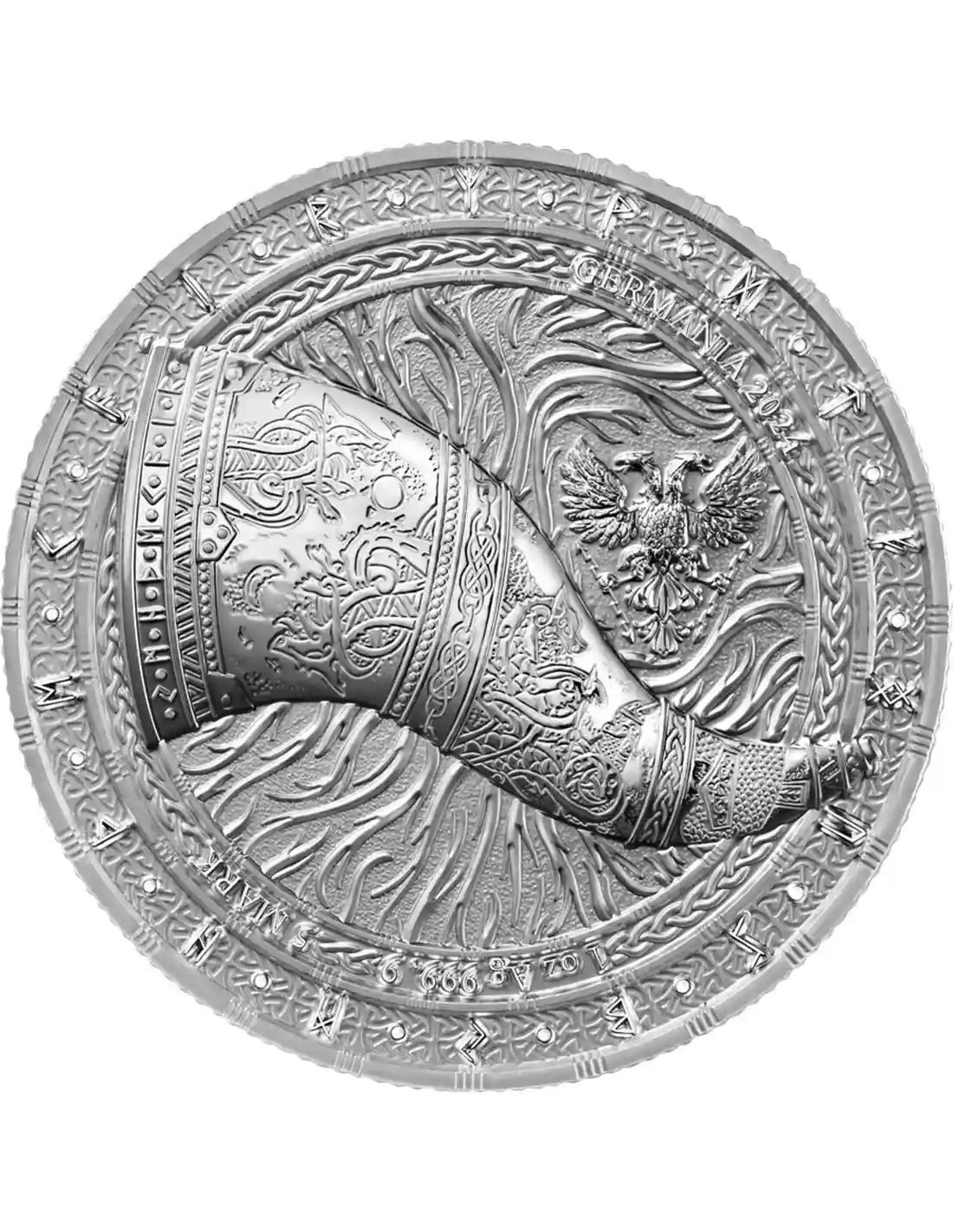 Srebrna Moneta Artefacts: Gjallarhorn 1 uncja srebra 2024 - obrazek 2