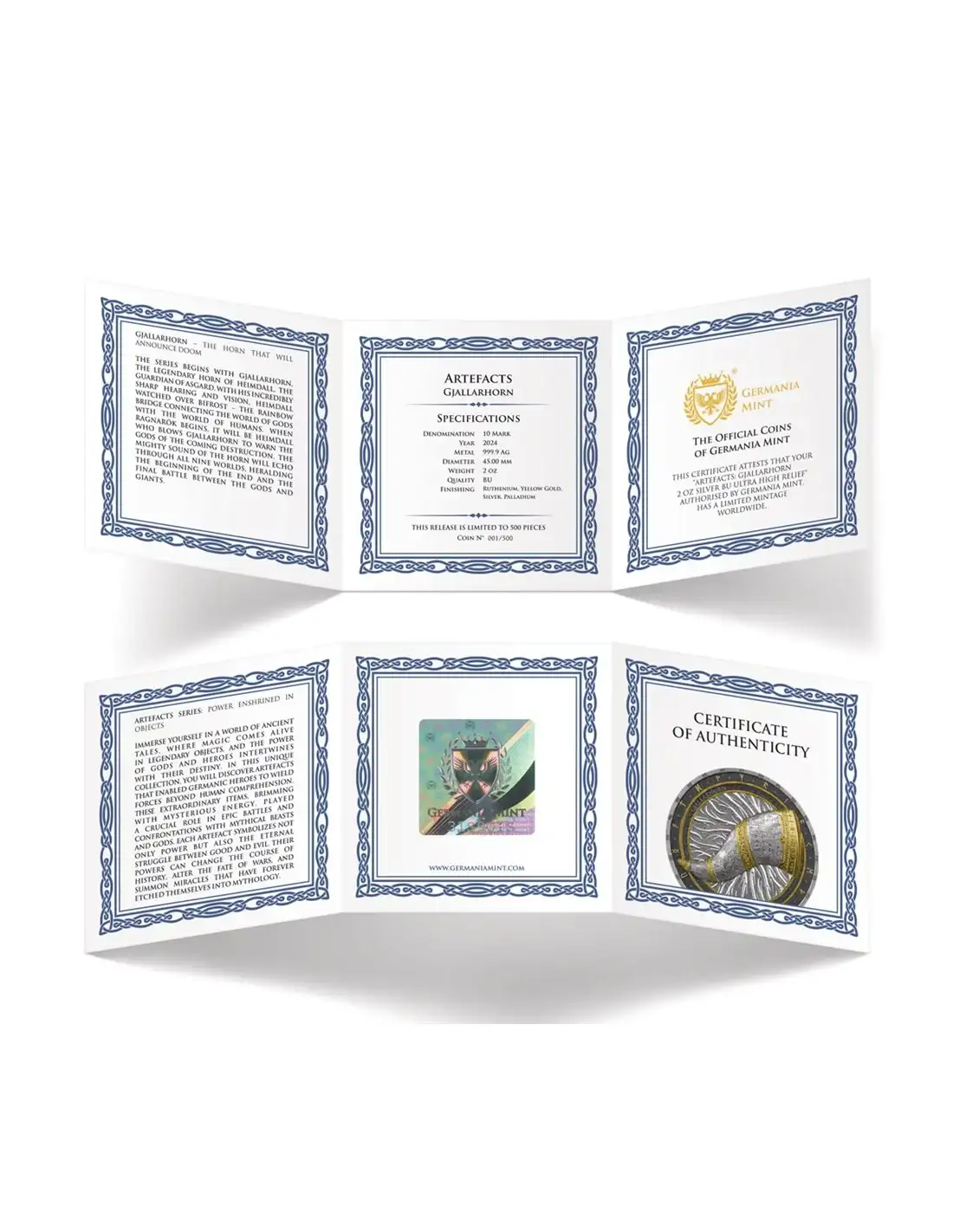 Srebrna Moneta Artefacts: Gjallarhorn 2 uncje srebra 2024 Ultra High Relief - obrazek 7