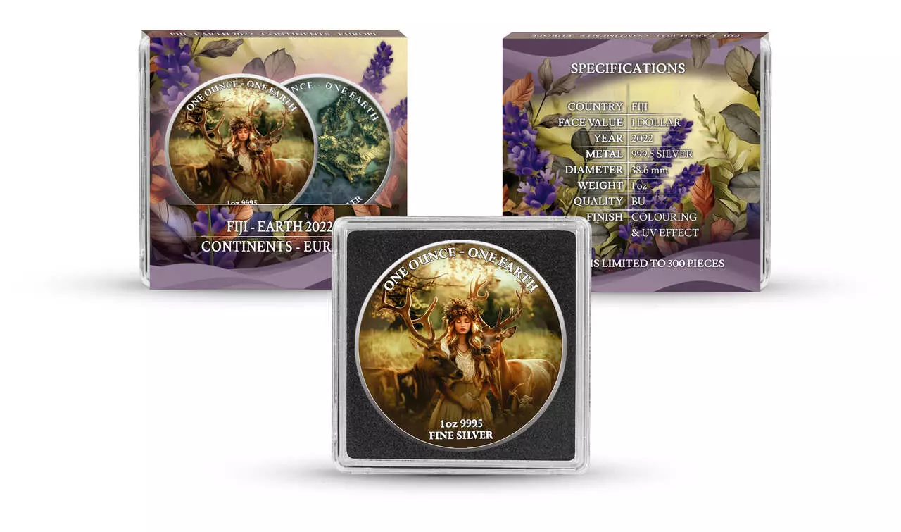 Srebrna moneta Earth Europe Fiji Earth 1 uncja srebra 2022 - obrazek 8
