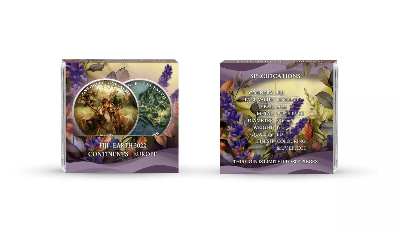Srebrna moneta Earth Europe Fiji Earth 1 uncja srebra 2022 - obrazek 9