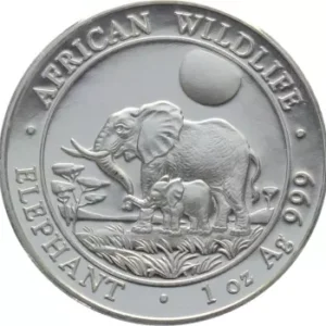 Srebrna moneta Słoń Somalijski African Wildlife 1 uncja Srebra 2011