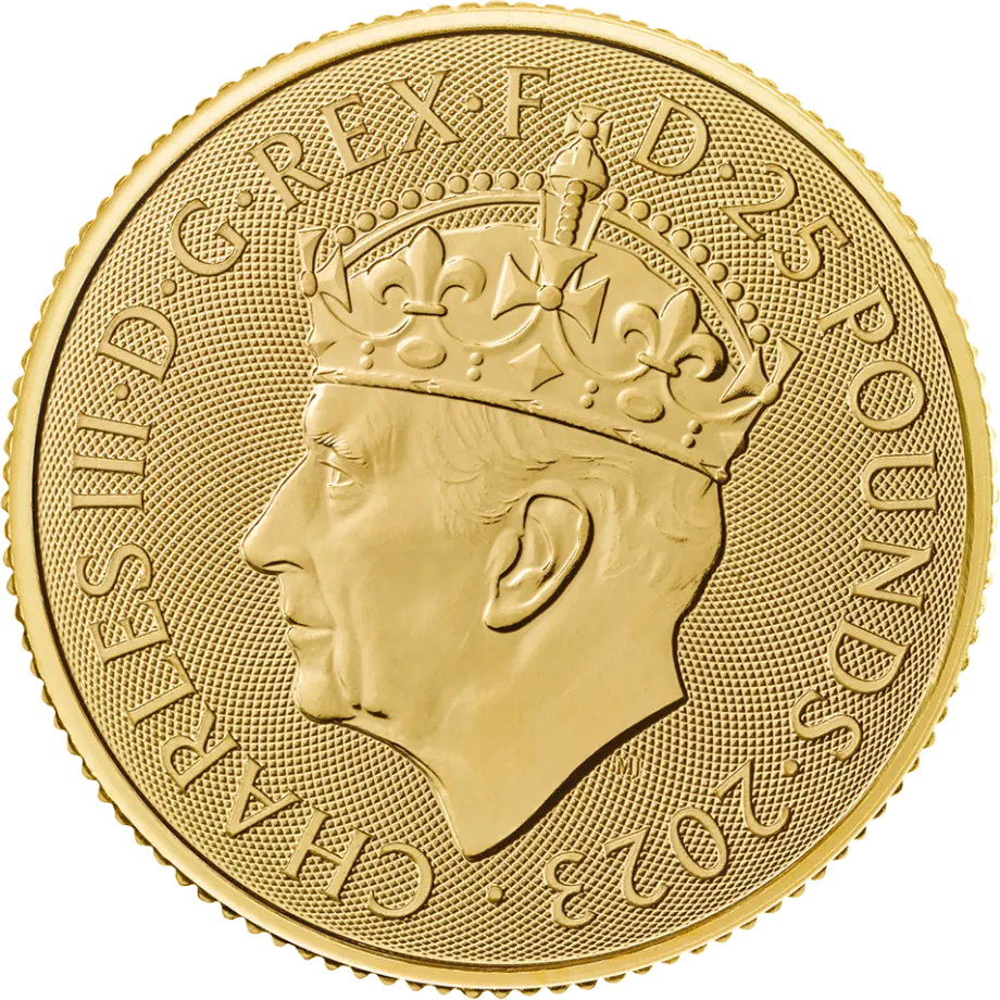 Złota moneta Koronacja Króla Karola III 1/4 uncji złota 2023 - obrazek 3