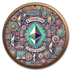 Miedziana moneta Ethereum Revolution Saint-Gaudens 1 uncja miedzi Kolorowana