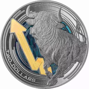 Srebrna moneta Bull and Bear Market 1 uncja srebra 2025