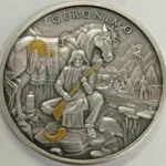Srebrna moneta Geronimo Legendary Warriors 1 uncja srebra Antique Gold