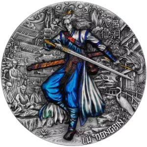 Srebrna moneta Lü Dongbin The Immortal Eight 2 uncje srebra 2023