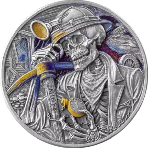 Srebrna moneta Miner Memento Mori 1 uncja srebra 2025