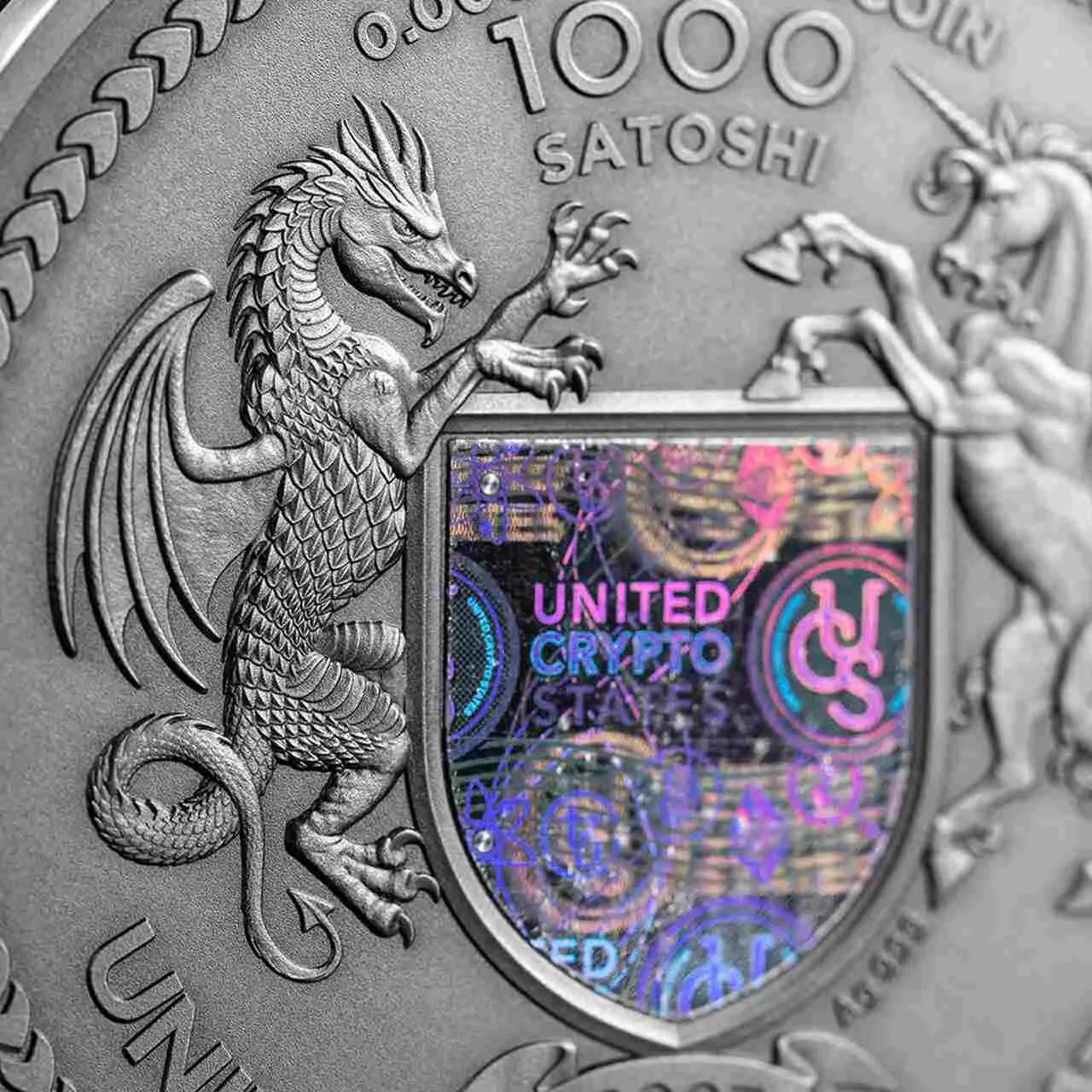 Srebrna moneta The Creator United Crypto States 2 uncje srebra 2025 - obrazek 8