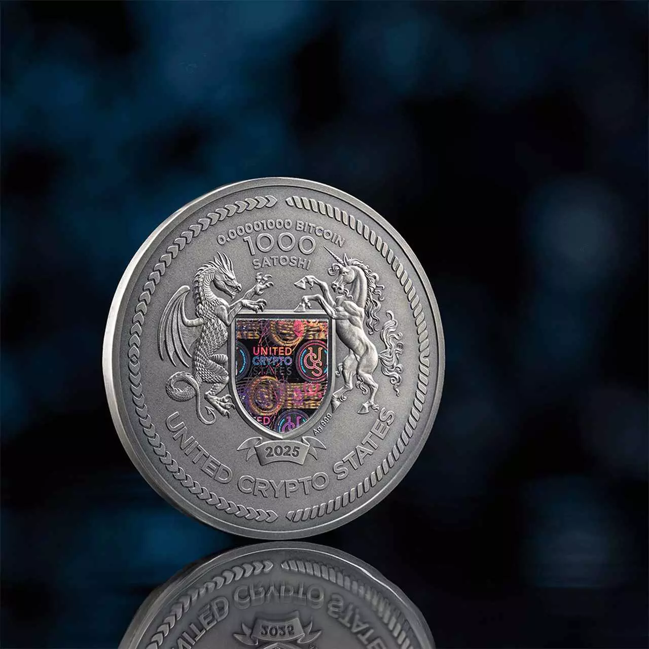 Srebrna moneta The Creator United Crypto States 2 uncje srebra 2025 - obrazek 6