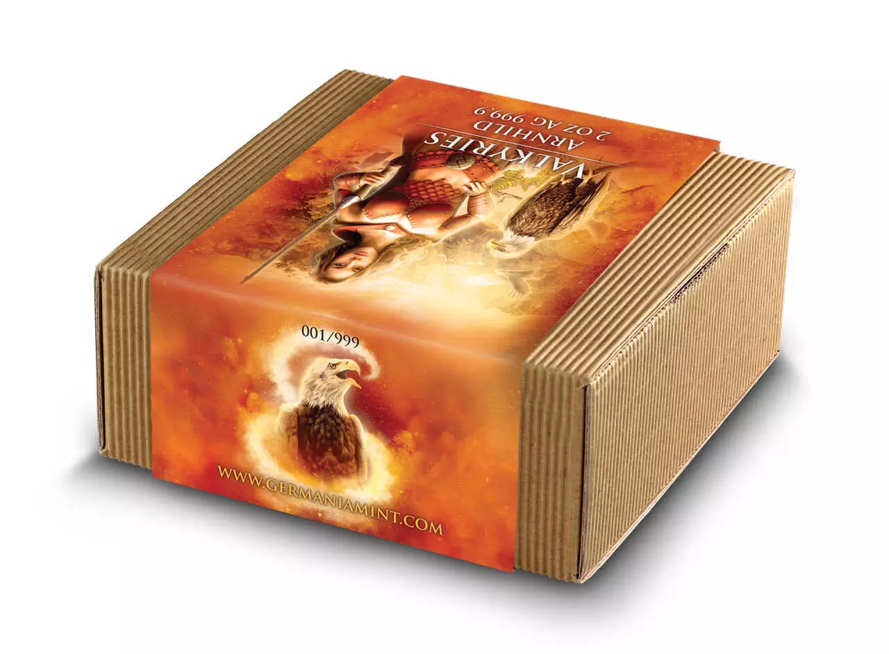 Srebrna moneta Valkyries Arnhild 2 uncje srebra Ultra High Relief 2025 - obrazek 4