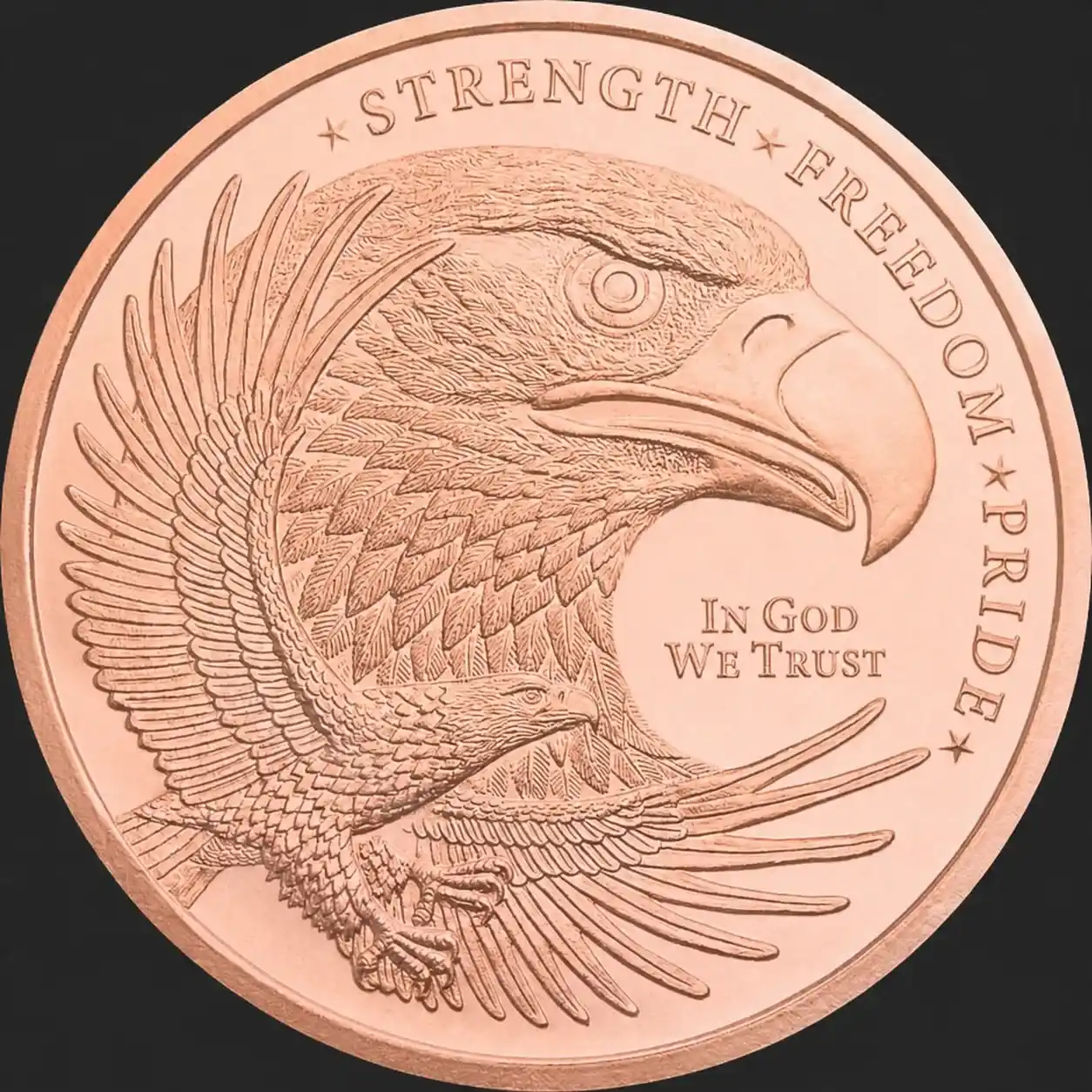Miedziany medal Eagle Head 1 uncja miedzi