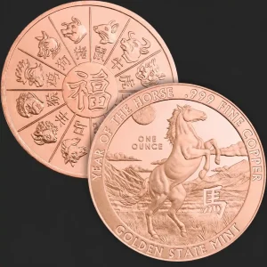 Miedziany medal Year of the Horse 1 uncja miedzi