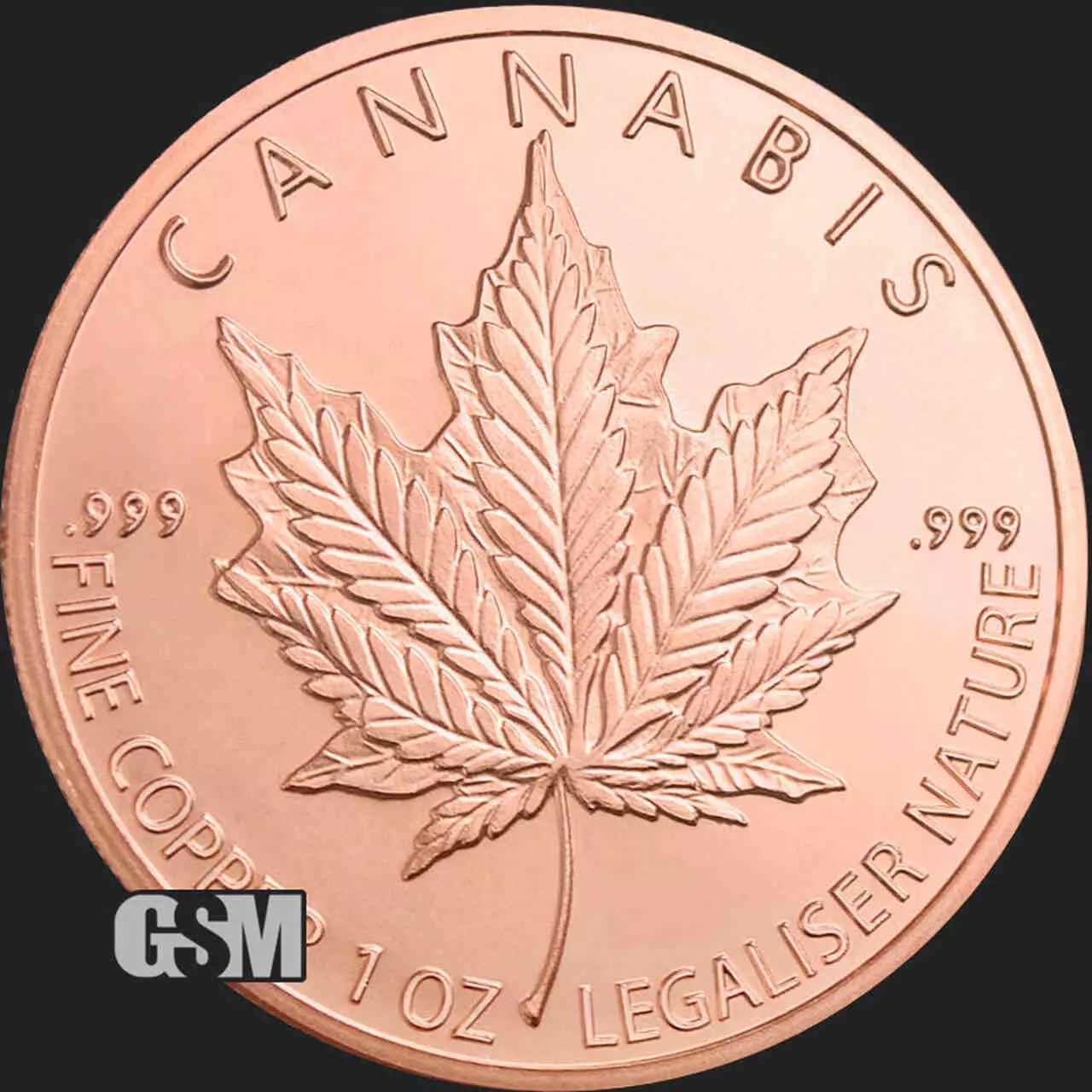 Miedziany medal Cannabis 1 uncja miedzi 2025 - obrazek 2