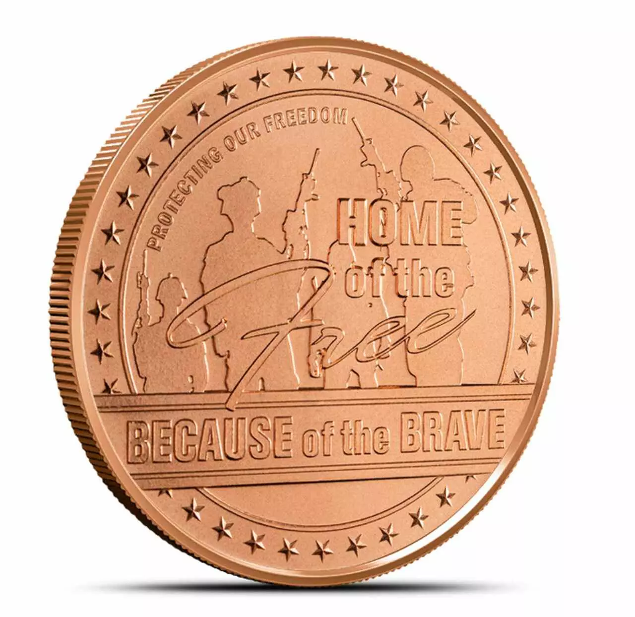 Miedziany medal GSM Home Of The Free 1 uncja miedzi - obrazek 2