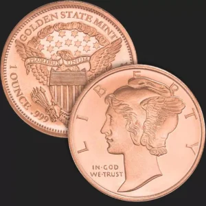 Miedziany medal Mercury Dime 1 uncja miedzi