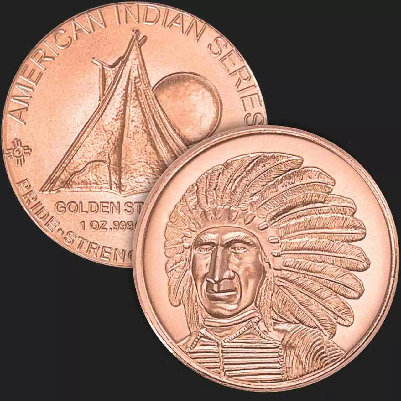 Miedziany medal Red Cloud 1 uncja miedzi