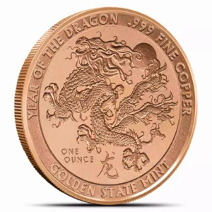 Miedziany medal Year of the Dragon 1 uncja miedzi