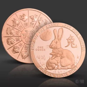 Miedziany medal Year of the Rabbit 1 uncja miedzi