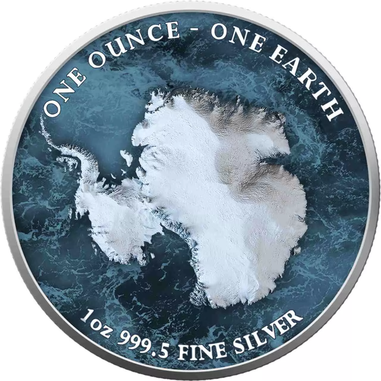 Srebrna moneta Antarctica Fiji Earth 1 uncja srebra 2022 - obrazek 4