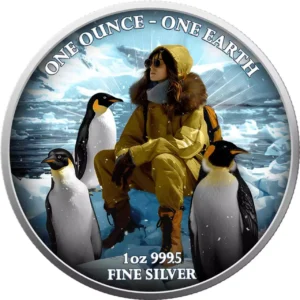 Srebrna moneta Antarctica Fiji Earth 1 uncja srebra 2022