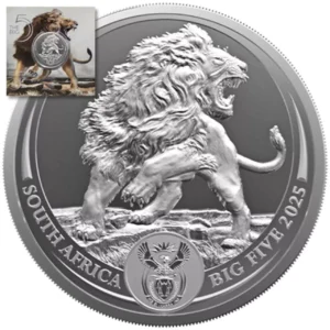 Srebrna moneta Big Five III Lion 1 uncja Srebra 2025