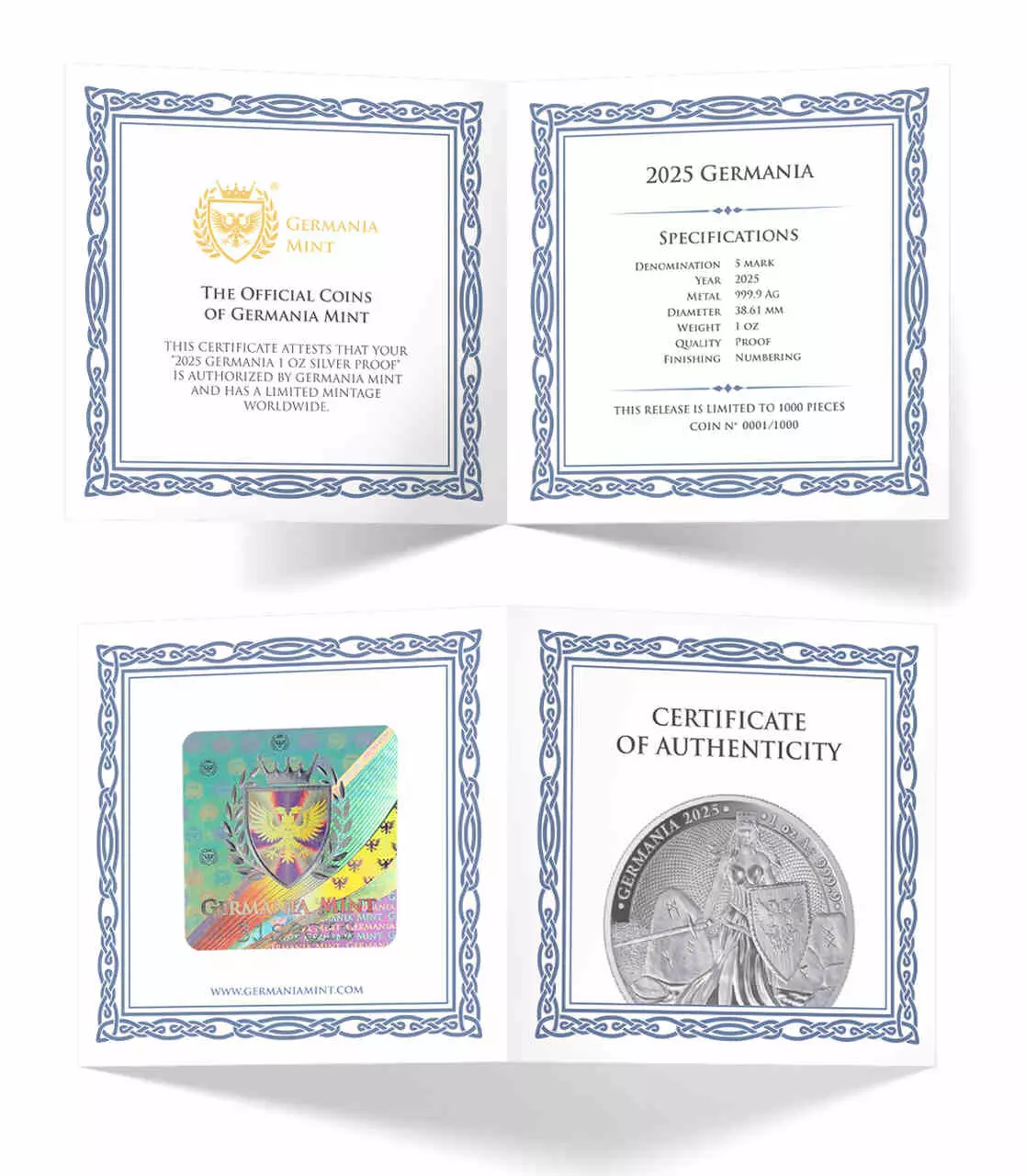 Srebrna moneta Germania 1 uncja srebra 2025 - obrazek 2