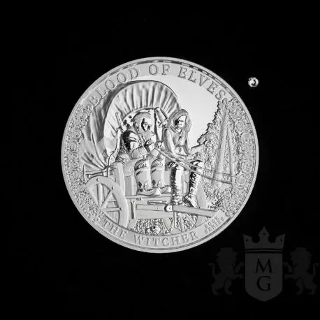 Srebrna moneta Krew Elfów Wiedźmin 1 uncja srebra 2024 BU - obrazek 3