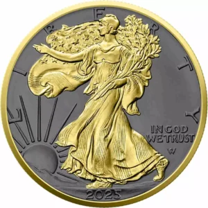Srebrna moneta American Eagle 1 uncja srebra 2025 Golden Ring