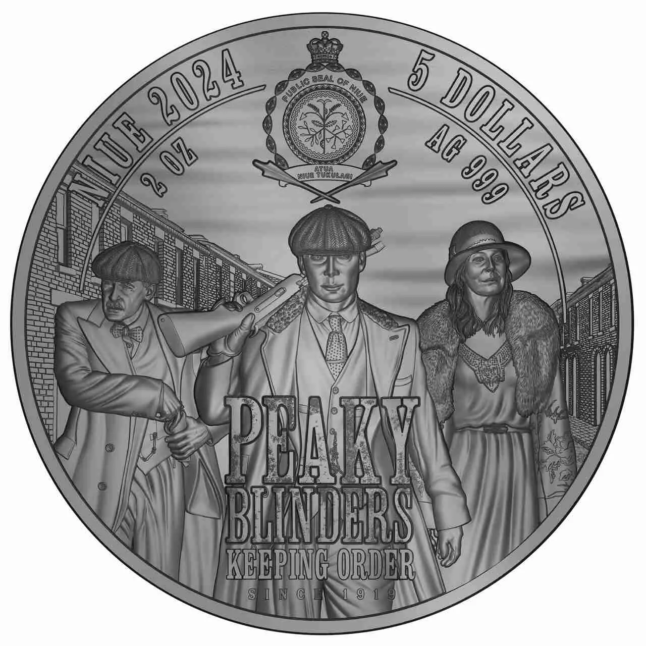 Srebrna moneta Arthur Shelby Peaky Blinders 2 uncje srebra 2024 - obrazek 2