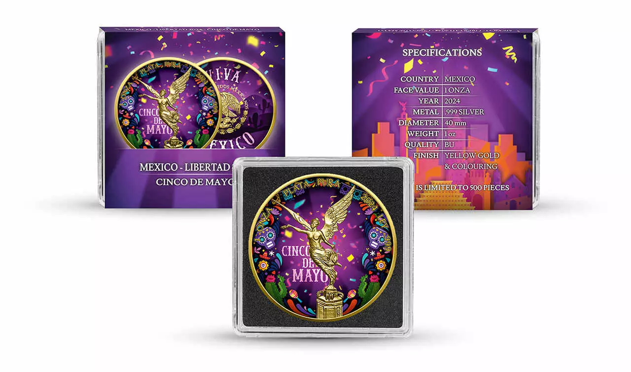 Srebrna moneta Cinco de Mayo Mexico Libertad 1 uncja srebra 2024 - obrazek 5