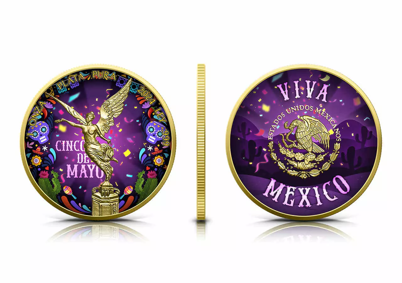Srebrna moneta Cinco de Mayo Mexico Libertad 1 uncja srebra 2024 - obrazek 3