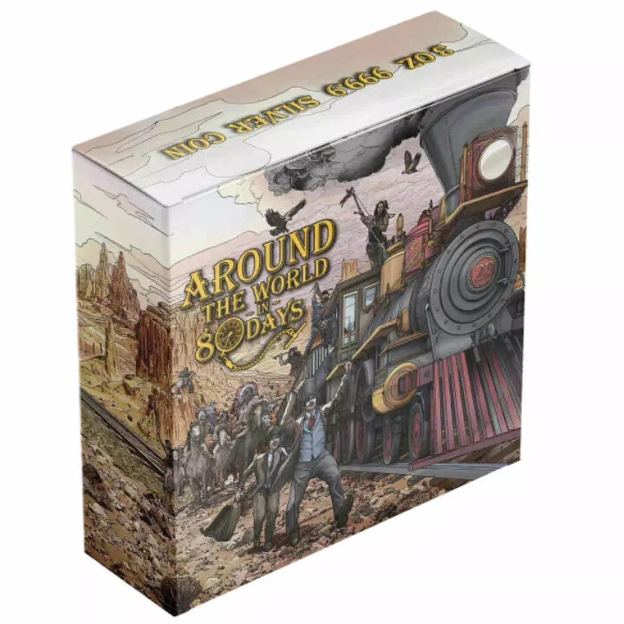 Srebrna moneta Train Trip Around the World in 80 Days 3 uncje srebra 2023 - obrazek 2