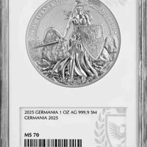 Srebrna moneta Germania First Day of Production MS70 1 uncja srebra 2025