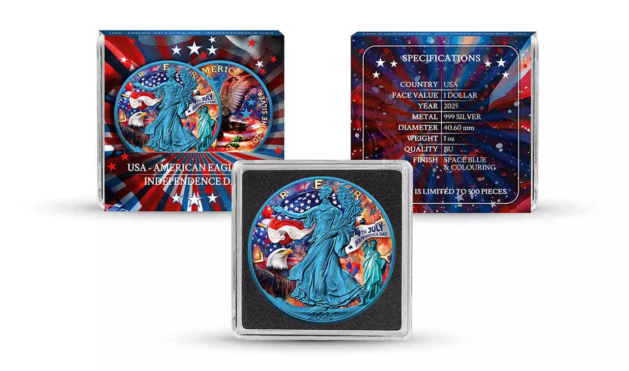 Srebrna moneta Independence Day USA American Eagle 1 uncja srebra 2025 - obrazek 5
