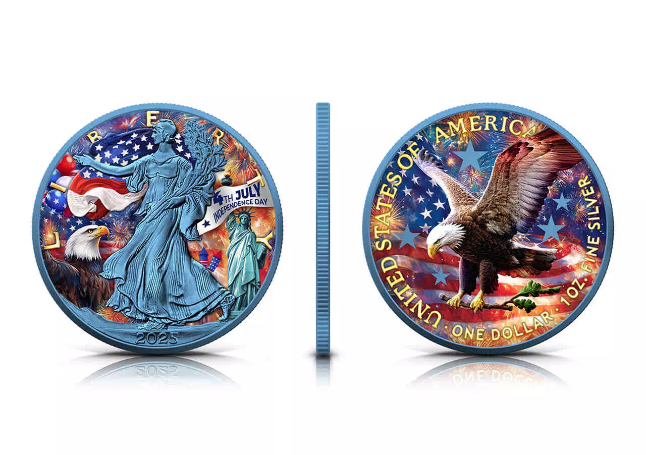 Srebrna moneta Independence Day USA American Eagle 1 uncja srebra 2025 - obrazek 3