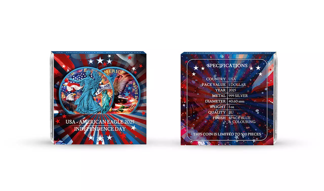 Srebrna moneta Independence Day USA American Eagle 1 uncja srebra 2025 - obrazek 6