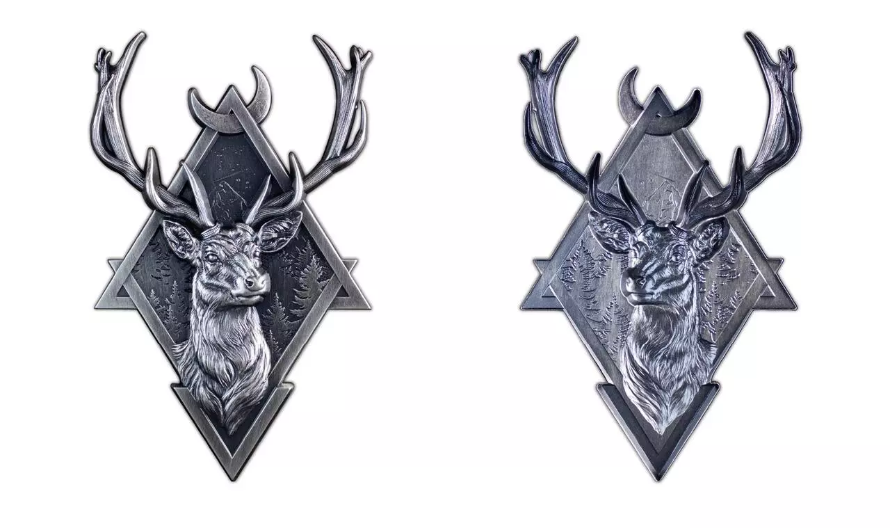 Srebrny numizmat Deer Geometric Series 2 uncje srebra - obrazek 3