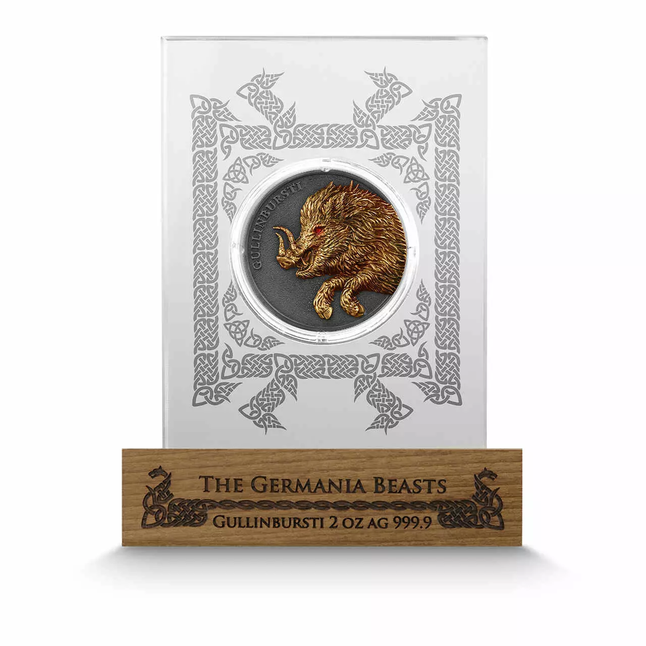 Srebrna moneta Gullinbursti Germania Beasts 2 uncje srebra 2025 Ultra High Relief - obrazek 3