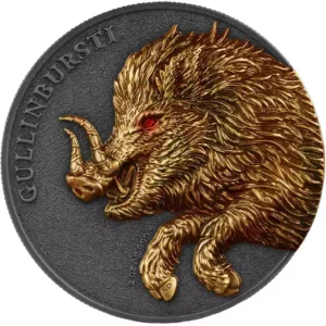 Srebrna moneta Gullinbursti Germania Beasts 2 uncje srebra 2025 Ultra High Relief