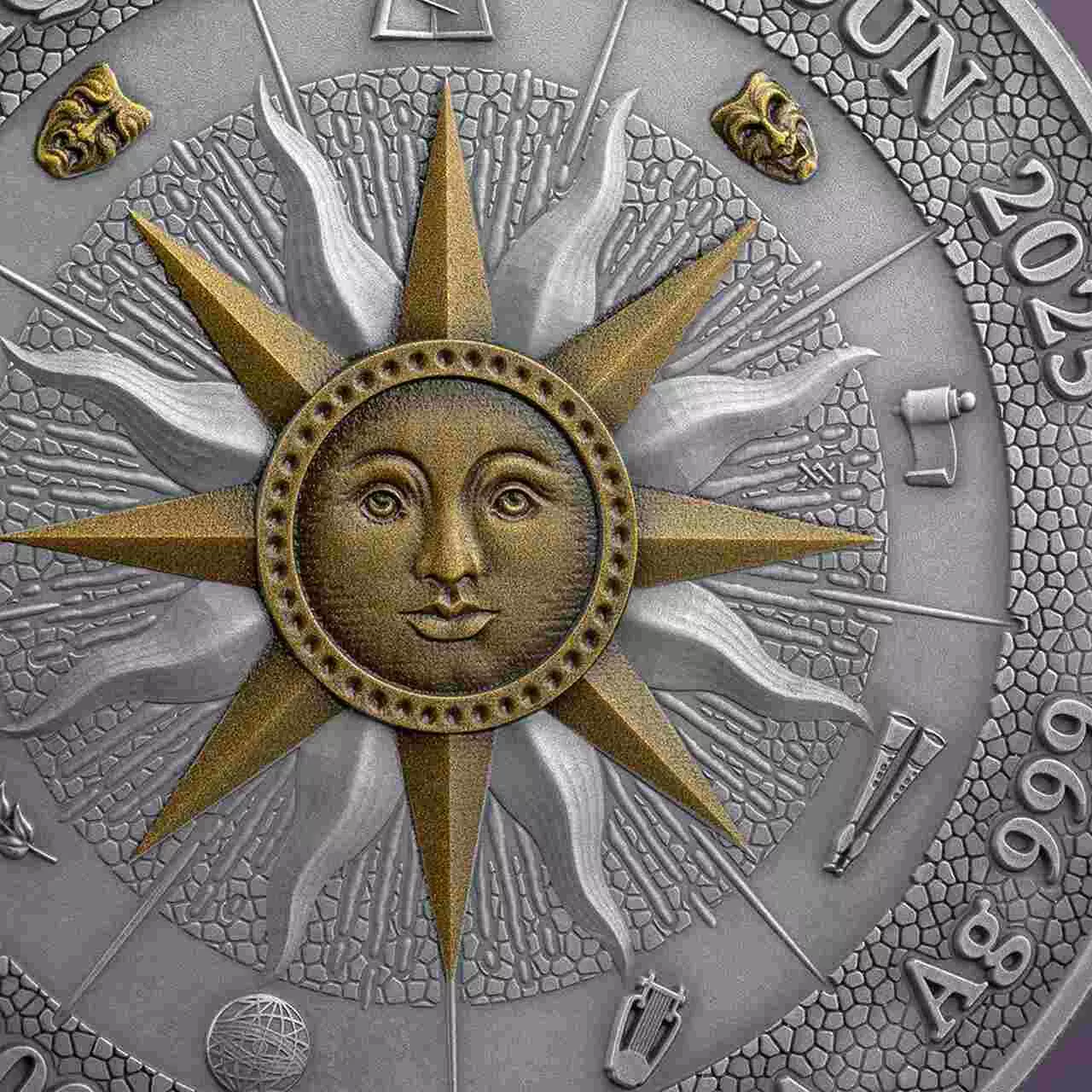 Srebrna moneta Melpomene and Thalia The Nine Muses 2 uncje srebra 2025 - obrazek 6