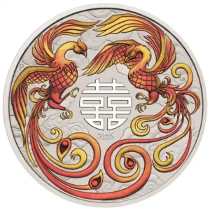 Srebrna moneta Double Phoenix Chinese Myths and Legends 1 uncja srebra 2025 Red