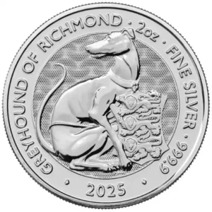 Srebrna moneta The Royal Tudor Beasts The Greyhound of Richmond 2 uncje Srebra 2025