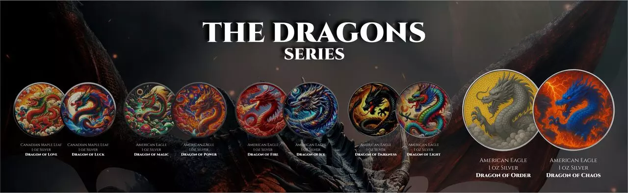 Amerykański Orzeł 1 uncja Srebra 2025 Dragon of Chaos - obrazek 3