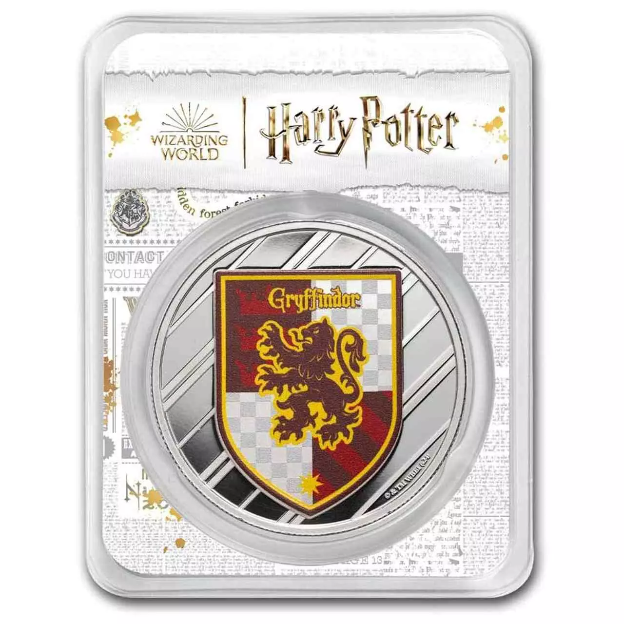 Srebrna moneta Gryffindor Harry Potter 1 uncja srebra Kolorowana TEP