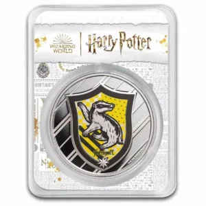 Srebrna moneta Hufflepuff Harry Potter 1 uncja srebra Kolorowana TEP